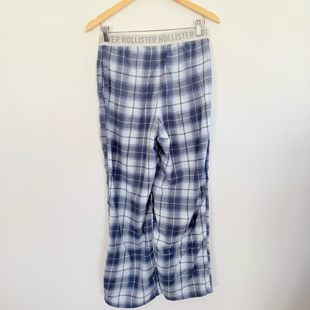 Hollister Flannel Plaid Pajama Pants Blue Lounge Soft Comfy Relaxed Sleep Size S - Picture 3 of 5